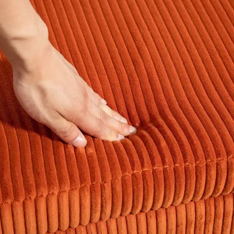 Banc de rangement en velours gris foncé/orange/rose/beige/émeraude/noir avec charnière de sécurité et pieds en métal – Simple