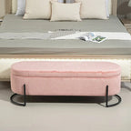 Banc de rangement en velours gris foncé/orange/rose/beige/émeraude/noir avec charnière de sécurité et pieds en métal – Simple