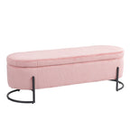 Banc de rangement en velours gris foncé/orange/rose/beige/émeraude/noir avec charnière de sécurité et pieds en métal – Simple