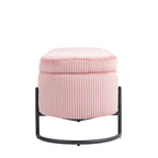 Banc de rangement en velours gris foncé/orange/rose/beige/émeraude/noir avec charnière de sécurité et pieds en métal – Simple