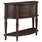 Console semi-circulaire marron avec rangement, 1 personne