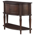 Console semi-circulaire marron avec rangement, 1 personne