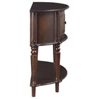 Console semi-circulaire marron avec rangement, 1 personne
