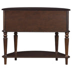 Console semi-circulaire marron avec rangement, 1 personne