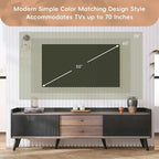 Meuble TV moderne Mid-Century brun foncé et noir de 160 cm avec tiroirs – Simple