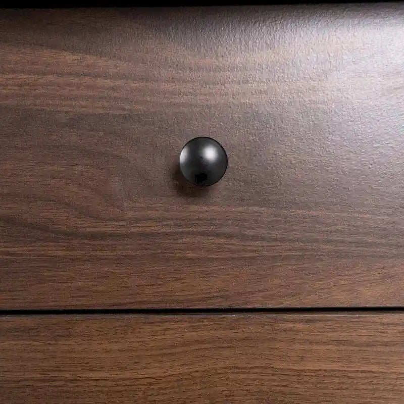 Meuble TV moderne Mid-Century brun foncé et noir de 160 cm avec tiroirs – Simple