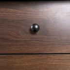 Meuble TV moderne Mid-Century brun foncé et noir de 160 cm avec tiroirs – Simple