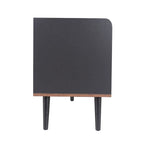 Meuble TV moderne Mid-Century brun foncé et noir de 160 cm avec tiroirs – Simple