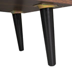 Meuble TV moderne Mid-Century brun foncé et noir de 160 cm avec tiroirs – Simple