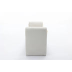 Banc de rangement en velours gris clair/ivoire avec accoudoirs et garniture dorée – Simple