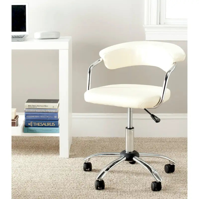 Silver Orchid Kelly Cream Desk Chair - 21 W x 21 D x 27 H