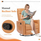 Fauteuil inclinable manuel pivotant à 360° en lin gris / marron / beige avec repose-pieds réglable – Simple