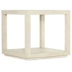 Table d'appoint carrée en ronce de laque taupe et placage de chêne avec incrustation métallique couleur champagne – Unique