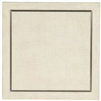 Table d'appoint carrée en ronce de laque taupe et placage de chêne avec incrustation métallique couleur champagne – Unique