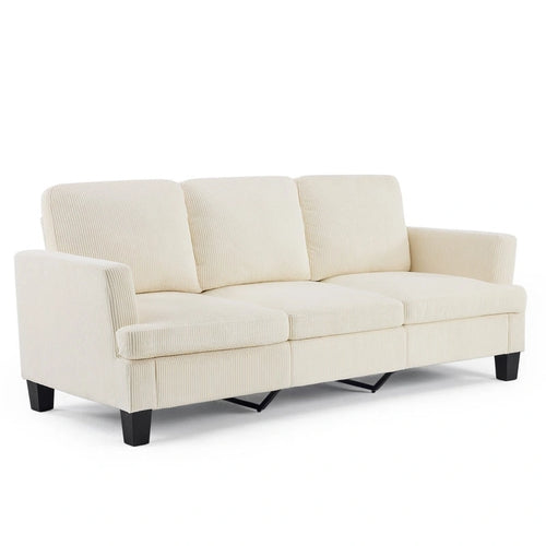 83.5  Upholstered Square Arm Suede Sofa