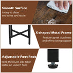Table d'appoint ronde marron rustique et noire avec panier en feutre – Utilisation pour 1 ou 2 personnes
