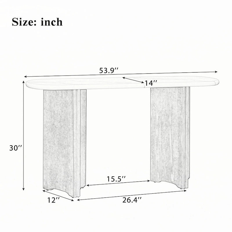 Console de table à plateau en similicuir marbre bleu marine et blanc, pour 1