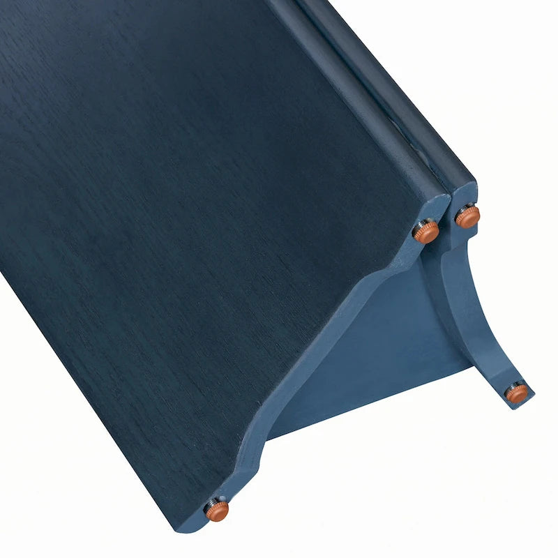 Console de table à plateau en similicuir marbre bleu marine et blanc, pour 1