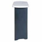 Console de table à plateau en similicuir marbre bleu marine et blanc, pour 1