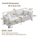 Canapé 3 places chenille noir / gris / beige de style scandinave avec pieds en métal doré
