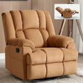 Fauteuil inclinable, pivotant à 360° et à bascule surdimensionné en tissu beige/vert/bleu avec base en métal noir – Simple