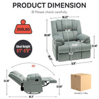 Fauteuil inclinable, pivotant à 360° et à bascule surdimensionné en tissu beige/vert/bleu avec base en métal noir – Simple
