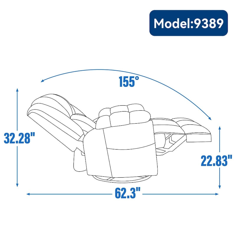 Fauteuil inclinable, pivotant à 360° et à bascule surdimensionné en tissu beige/vert/bleu avec base en métal noir – Simple