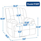 Fauteuil inclinable, pivotant à 360° et à bascule surdimensionné en tissu beige/vert/bleu avec base en métal noir – Simple