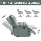Fauteuil inclinable, pivotant à 360° et à bascule surdimensionné en tissu beige/vert/bleu avec base en métal noir – Simple