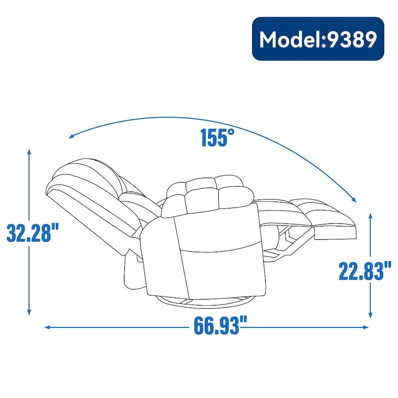 Fauteuil inclinable, pivotant à 360° et à bascule surdimensionné en tissu beige/vert/bleu avec base en métal noir – Simple