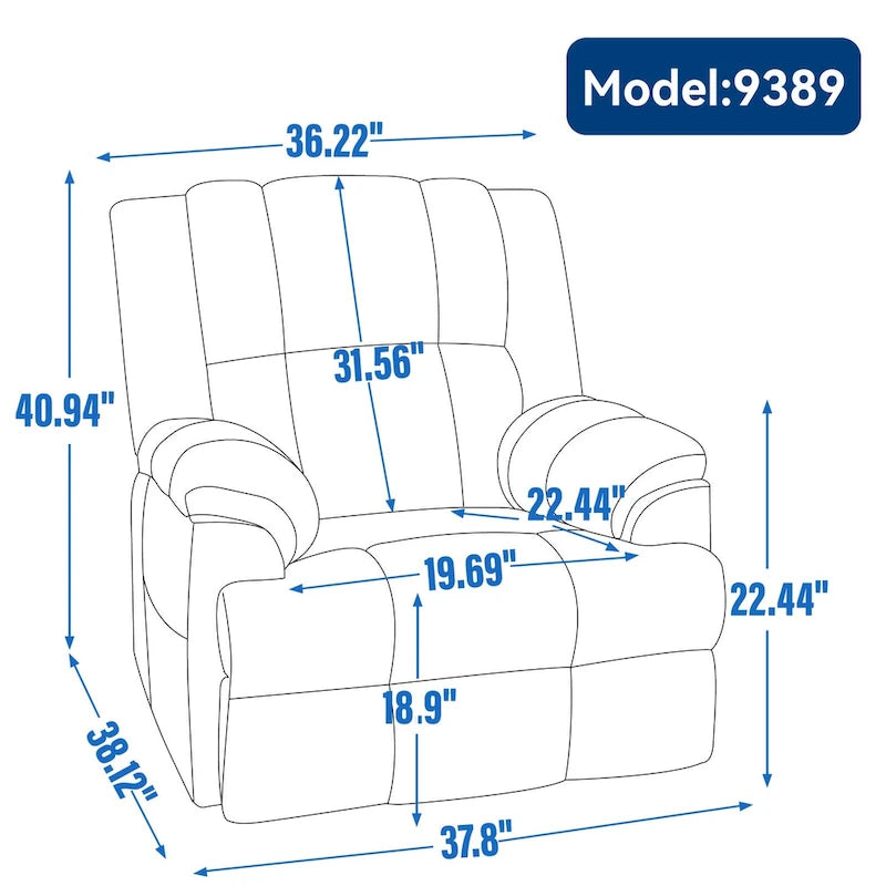 Fauteuil inclinable, pivotant à 360° et à bascule surdimensionné en tissu beige/vert/bleu avec base en métal noir – Simple