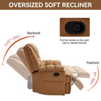 Fauteuil inclinable, pivotant à 360° et à bascule surdimensionné en tissu beige/vert/bleu avec base en métal noir – Simple