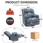 Fauteuil inclinable, pivotant à 360° et à bascule surdimensionné en tissu beige/vert/bleu avec base en métal noir – Simple