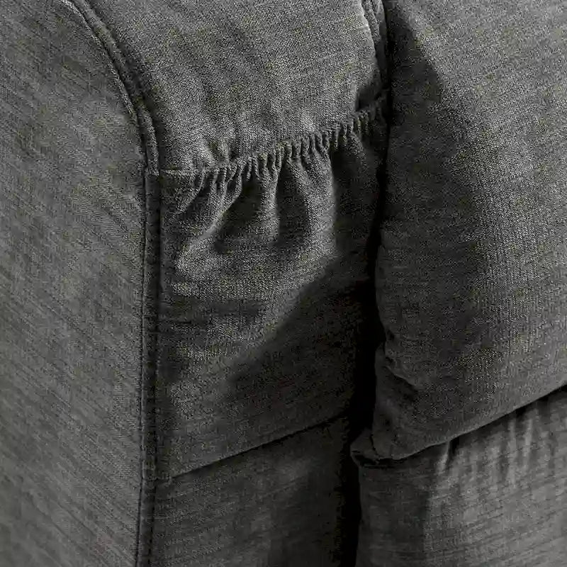 Fauteuil inclinable électrique releveur en tissu bleu/gris/marron avec chauffage, massage, chargement USB et télécommande – Simple