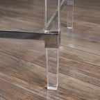 Table basse en verre rectangulaire transparente pour salon, 2 à 4 places