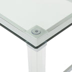 Table basse en verre rectangulaire transparente pour salon, 2 à 4 places