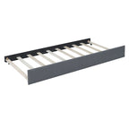Lit de repos rembourré en lin gris grand format avec lit gigogne double – 2 places