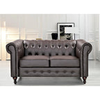 Causeuse Chesterfield en velours blanc crème / noir / gris / marron / bleu foncé – 2 places