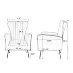 Fauteuil d'appoint dossier capitonné en velours rose / jaune / vert / blanc / rouge rosé avec pieds dorés – Individuel