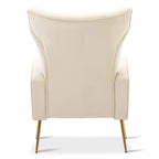 Fauteuil d'appoint dossier capitonné en velours rose / jaune / vert / blanc / rouge rosé avec pieds dorés – Individuel