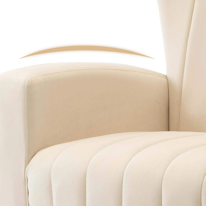 Fauteuil d'appoint dossier capitonné en velours rose / jaune / vert / blanc / rouge rosé avec pieds dorés – Individuel