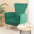 Fauteuil d'appoint dossier capitonné en velours rose / jaune / vert / blanc / rouge rosé avec pieds dorés – Individuel