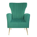 Fauteuil d'appoint dossier capitonné en velours rose / jaune / vert / blanc / rouge rosé avec pieds dorés – Individuel