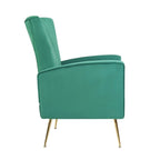Fauteuil d'appoint dossier capitonné en velours rose / jaune / vert / blanc / rouge rosé avec pieds dorés – Individuel
