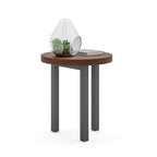 Bout de canapé rond en bois marron – 3 pieds, usage unique