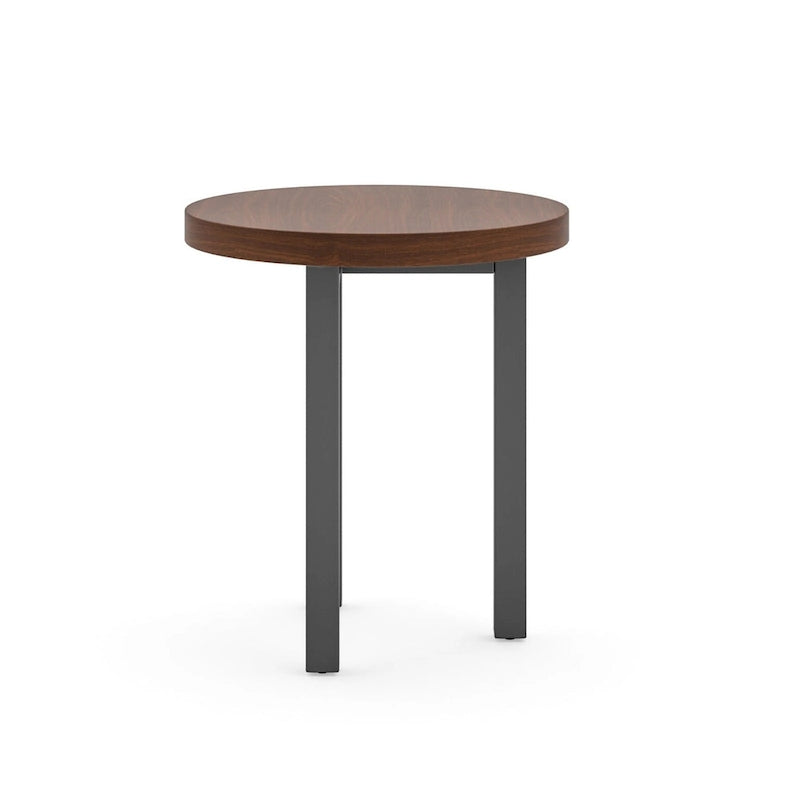 Bout de canapé rond en bois marron – 3 pieds, usage unique