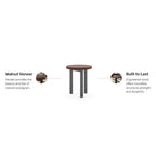 Bout de canapé rond en bois marron – 3 pieds, usage unique