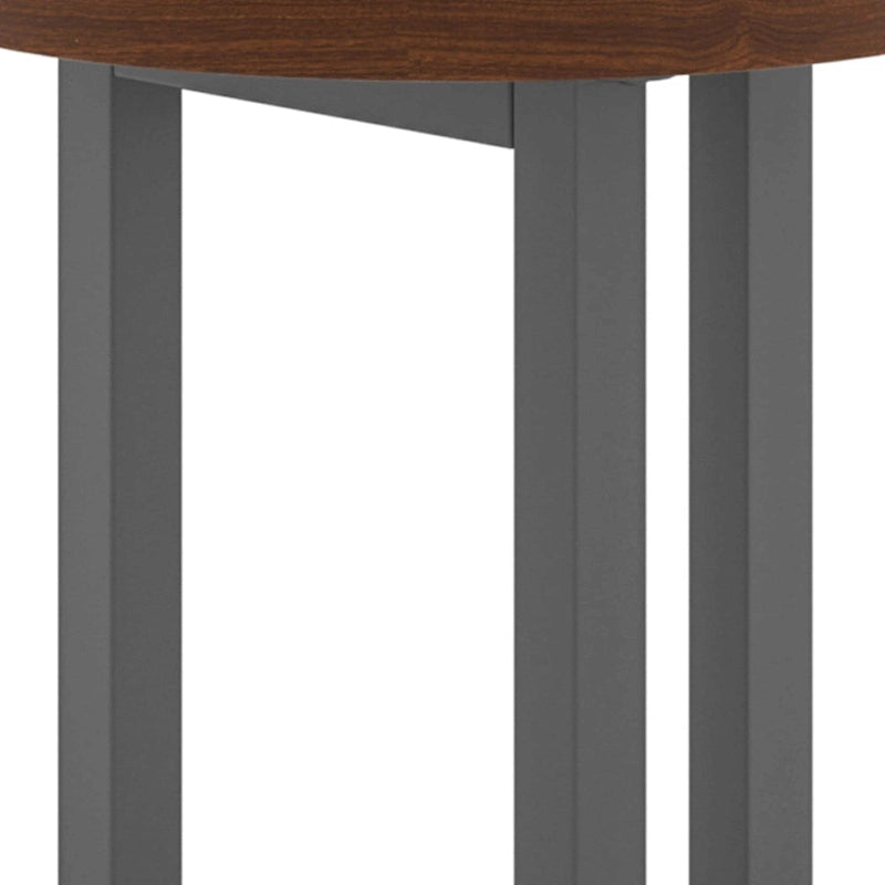 Bout de canapé rond en bois marron – 3 pieds, usage unique