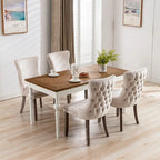 Chaise de salle à manger à dossier haut en velours (bleu/noir/doré/beige/gris/bleu clair) avec clous décoratifs – à l'unité