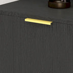 Commode moderne milieu de siècle noir/blanc avec 3 tiroirs, meuble de rangement et pieds dorés – Simple